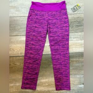 NWT Danskin Now Girls Leggings L 10-12 Purple Space Dye Drimore Athletic